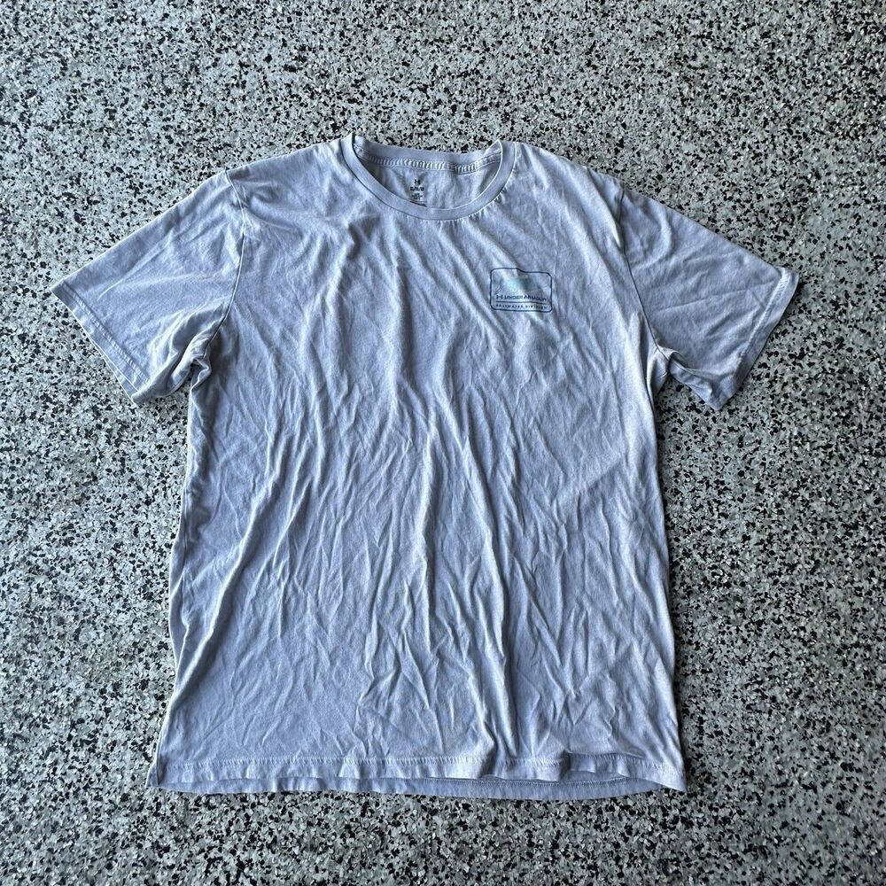 Under Armour Marlin Shirt Mens XL Loose Light Blue Fishing Saltwater Division
